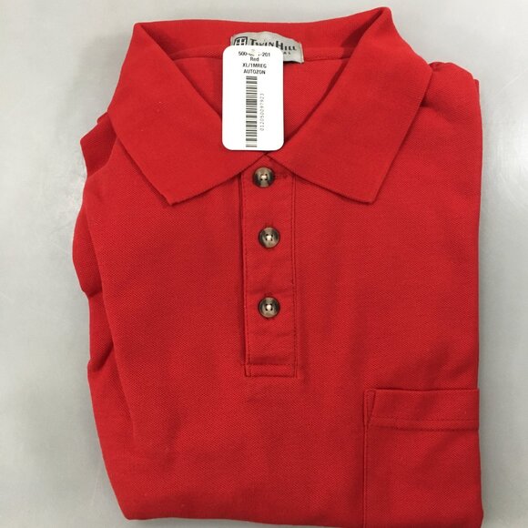 Twin Hill Original XL Red Twill Cotton Blend Polo Shirt Short-Sleeve NEW - Picture 1 of 4